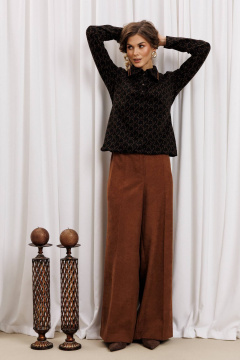 Брюки, джемпер Gizart 5436 черный-медь, коричневый - фото 4