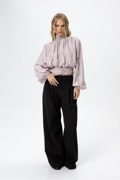 Блуза, брюки PiRS 6475 пыльно-розовый+черный - фото 1