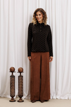 Брюки, джемпер Gizart 5436 черный-медь, коричневый - фото 1