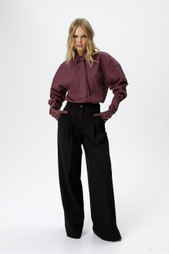 Брюки, рубашка PiRS 6478 марсала+черный - фото 1