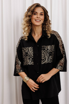 Блуза, брюки Gizart 5440 черный, золото - фото 5