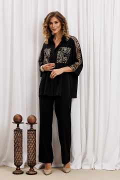 Блуза, брюки Gizart 5440 черный, золото - фото 2