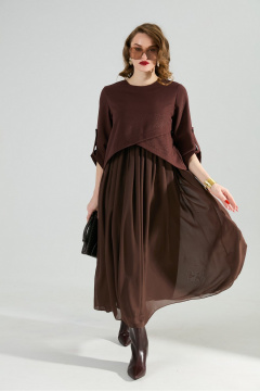 Платье NikVa 740-21 шоколад - фото 1