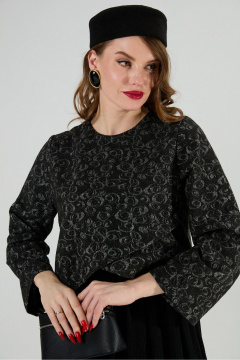 Платье NikVa 740-22 графитовая абстракция и чёрный - фото 5