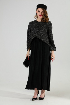 Платье NikVa 740-22 графитовая абстракция и чёрный - фото 2