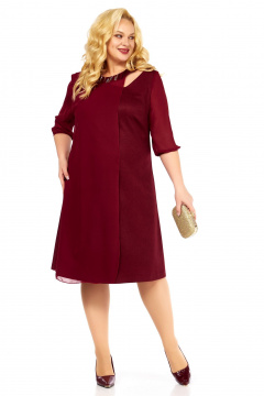 Платье Belinga 1237 бордовый - фото 4