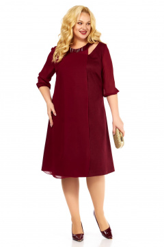 Платье Belinga 1237 бордовый - фото 2