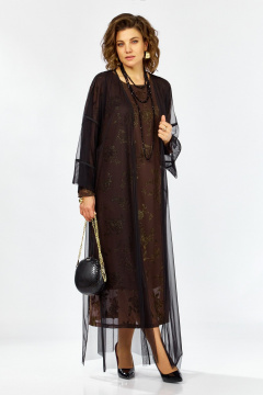 Кардиган, платье Lady Secret 25306 коричневый+черный - фото 2