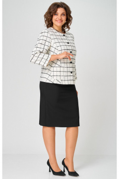 Жакет, юбка БелЭльСтиль 861-2_59_22+557-2_58_22 бело-черный - фото 3
