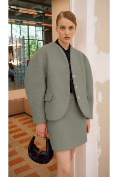 Полупальто, юбка Lokka 1718С хаки - фото 4