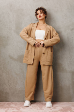 Брюки, жакет Anastasia 1299 песочный - фото 3