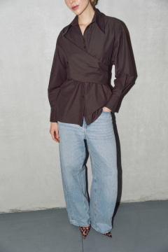 Рубашка THE VERY 2436 горький-шоколад - фото 5