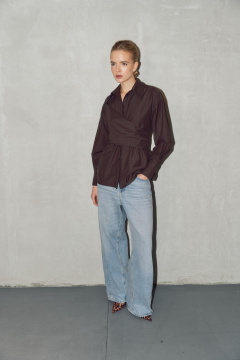 Рубашка THE VERY 2436 горький-шоколад - фото 3