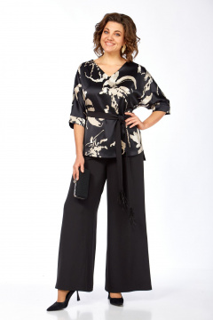 Блуза, брюки БагираАнТа 1092 черный - фото 1