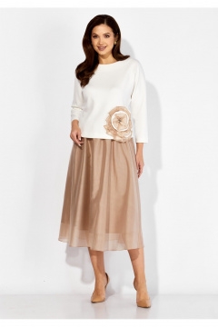 Блуза, юбка TAiER 1405 молочный_бежевый - фото 2