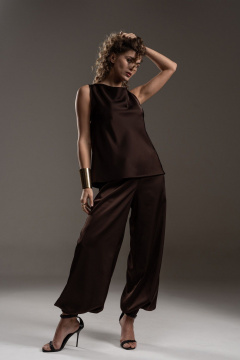 Брюки SILVERSPICE S-3527 шоколад - фото 3