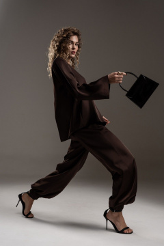 Брюки SILVERSPICE S-3527 шоколад - фото 1