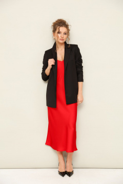 Демисезонный комплект жакет и платье с ремнем из текстиля PUR PUR 11-023/5 - фото 1