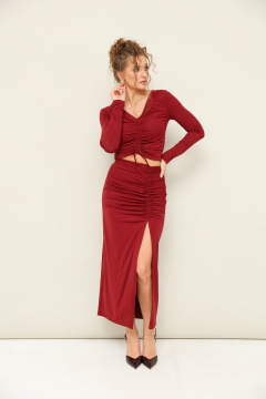 Комплект из топа и юбки из эластичного бифлекса PUR PUR 11-254/1 - фото 3