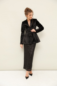 Юбка из пайеток с поясом на резинке и прямым силуэтом PUR PUR 11-255/1 - фото 2