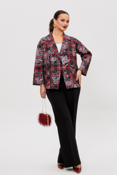 Брюки, жакет Mubliz 308 клетка-черный - фото 2