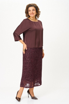 Блуза, юбка Koketka i K 1334 бордовый - фото 3