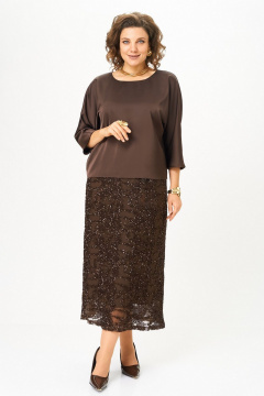 Блуза, юбка Koketka i K 1334 коричневый - фото 4