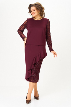 Блуза, юбка Koketka i K 1336 бордовый - фото 3