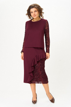 Блуза, юбка Koketka i K 1336 бордовый - фото 1
