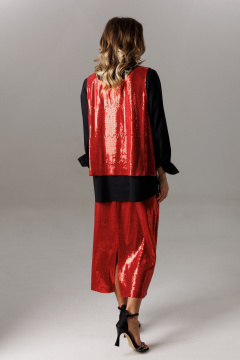 Блуза, футболка, юбка Ларс Стиль 1191 черный-красный - фото 4