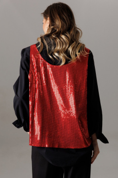 Блуза, брюки, футболка Ларс Стиль 1189 черный-красный - фото 3