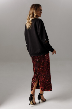 Блуза, юбка Ларс Стиль 1188 черный-красный - фото 4