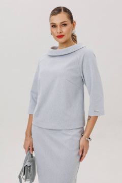 Блуза, юбка Anastasia м-1163 серо-голубой - фото 3