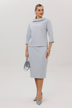 Блуза, юбка Anastasia м-1163 серо-голубой - фото 2