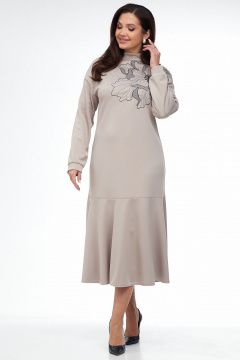 Платье Takka Plus 25-255/1 бежевый - фото 5