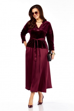 Блуза, юбка Taita plus 2533 бургунди - фото 2