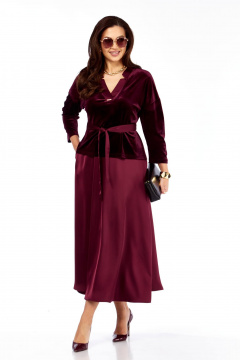 Блуза, юбка Taita plus 2533 бургунди - фото 1
