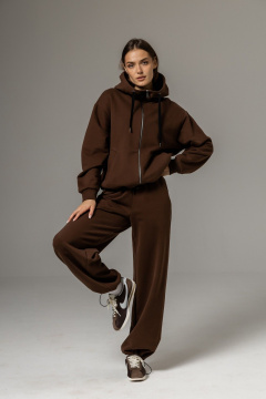 Бомбер, брюки Twok 112506 шоколад - фото 3