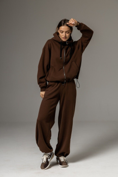 Бомбер, брюки Twok 112506 шоколад - фото 1