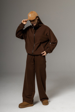 Бомбер, брюки Twok 112507 шоколад - фото 2