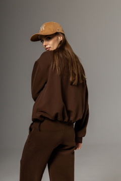 Бомбер, брюки Twok 112507 шоколад - фото 5