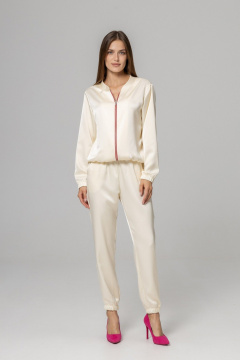 Бомбер, брюки Twok 925120 сливочный - фото 1