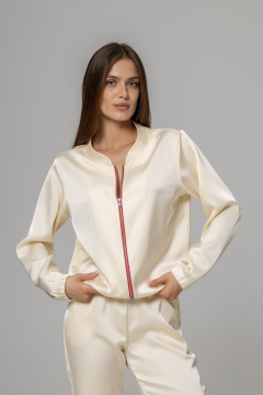 Бомбер, брюки Twok 925120 сливочный - фото 3