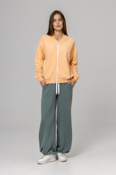 Бомбер, брюки Twok 925709 персик/шалфей - фото 3