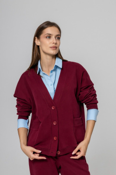 Брюки, кардиган Twok 952730 бургунди - фото 5