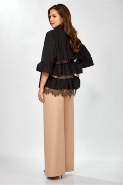 Блуза, брюки ZigzagStyle 625 черный+бежевый - фото 1