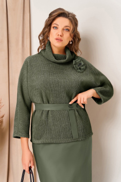 Джемпер, юбка VOLNA 1447 темная-олива - фото 2