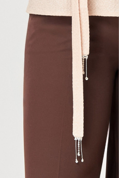 Блуза, брюки Орхидея 1635 бежевый, коричневый - фото 4