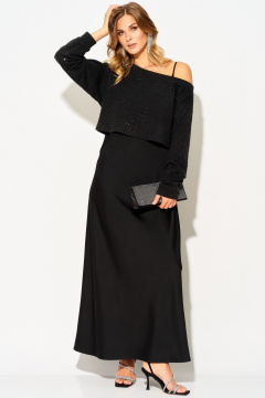 Джемпер, платье Laikony L-504 черный - фото 2