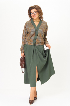 Бомбер, юбка Aira Style 24131-1 зеленый - фото 4